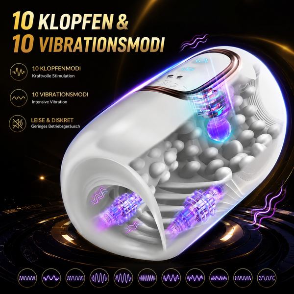 Dual-Motor 10X Tapping Multi-Speed Intense Vibration Stroker