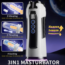 Load image into Gallery viewer, 9-modes: sucking, vibrating thrusting, male heated pocket-type vaginal oral sex masturbator