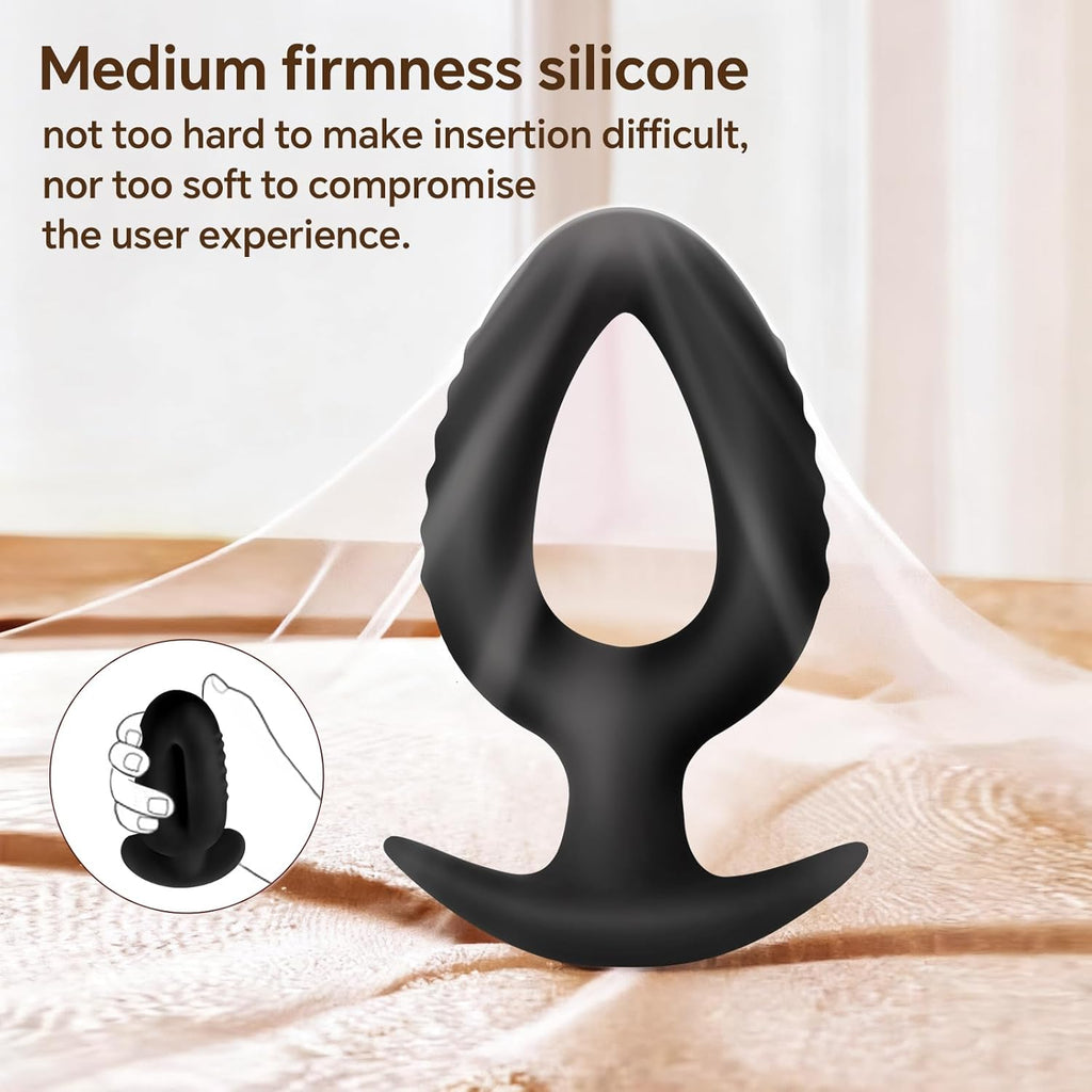 3-piece anal plug set – a hollow silicone anal plug set, suitable for beginners to advanced training, soft, flexible, and made of safe materials