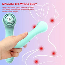 Load image into Gallery viewer, 2-in-1 cyan rose Sucking And Vibrating Stick