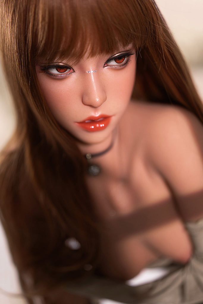 US Stock - Loly Plus 160cm M5 Silicone ROS Head Sex Doll Realistic Adult TPE Body Movable Jaw Oral Sex Love Doll Tanned Skin