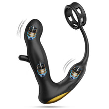 Load image into Gallery viewer, Hollow Flapping Vibrating Silicone Prostate Massager with Cock Ring