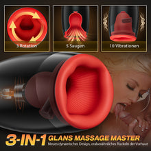 Load image into Gallery viewer, 3 in 1 Glans Massage Master Trainer 3 Spinning 5 Suction Male Mastubators