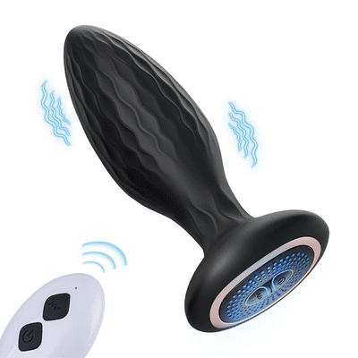 LED Light 360° Rotation & Vibration Remote Control Anal Plug For Solo or Couple