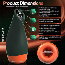 Load image into Gallery viewer, Warming - Simulates Oral Cavity Temperature Vibration and Telescopic 2-1 Male Masturbator