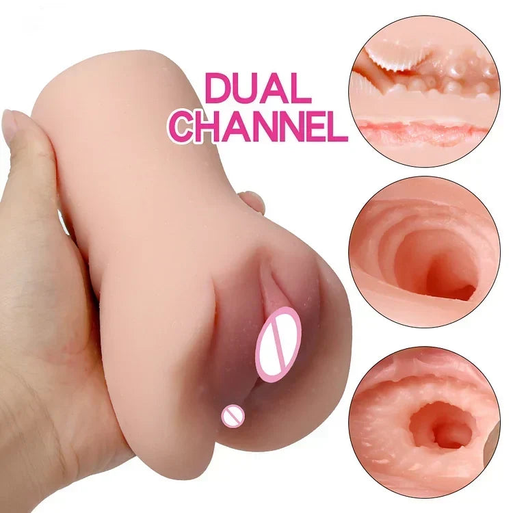 Realistic Dual-channel Vagina And Anus Male Masturbator