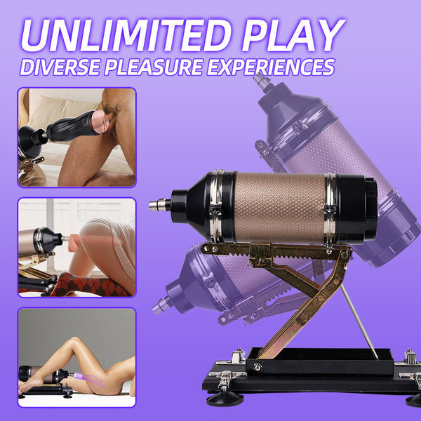 Automatic Sex Machine with 7 Attachments Dildos & Masturbator Cup 80° Adjustable Climax Engine