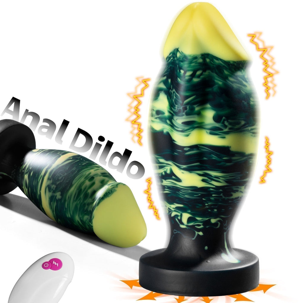 Unique Hybrid Design Vibrating Anal Dildo With Suction Cup