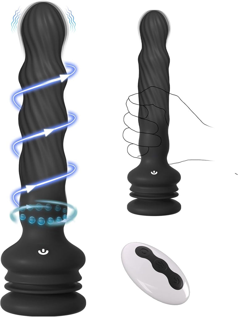 Wriggling Rotating Vibrating Prostate Massager Anal Butt Plug
