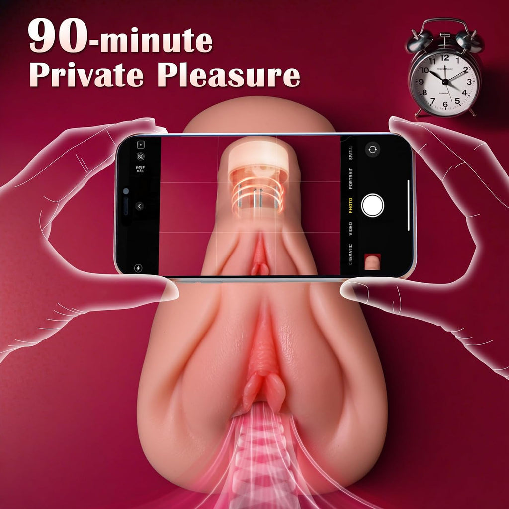 Realistic Skin-Safe 9X Automatic Thrusting & Vibrating Pocket Pussy