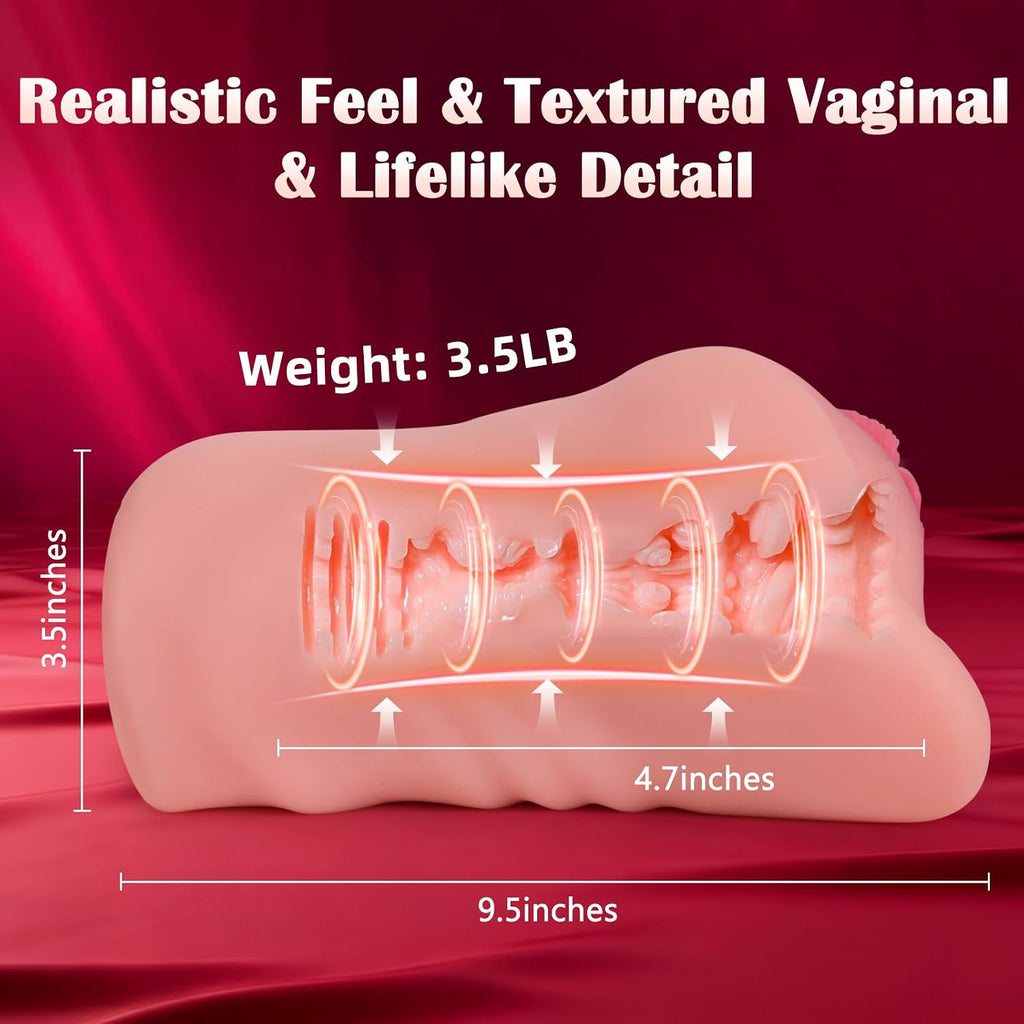 Realistic Skin-Safe 9X Automatic Thrusting & Vibrating Pocket Pussy