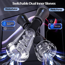 Load image into Gallery viewer, 9 Vibrating Spring &amp; 5 Vacuum Suction Penis Pump with 2 Switchable Sleeves