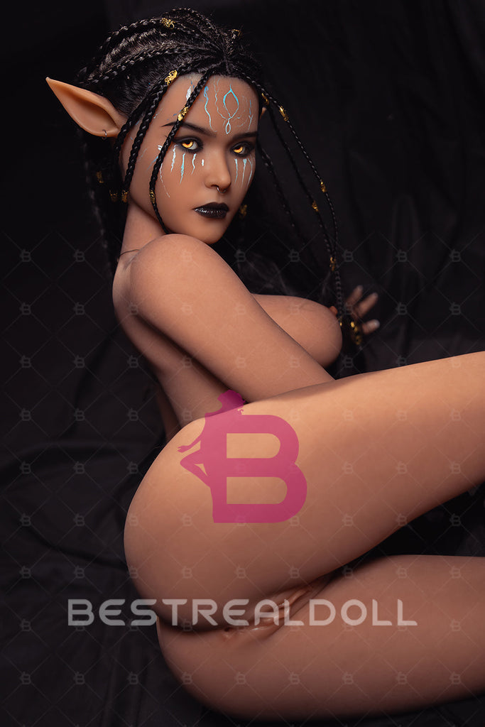 US Stock - YAMIEE Sia Unique Design 157cm #1073E Silicone Head Sex Doll Tanned Skin Small Breasts TPE Body Adult Love Doll