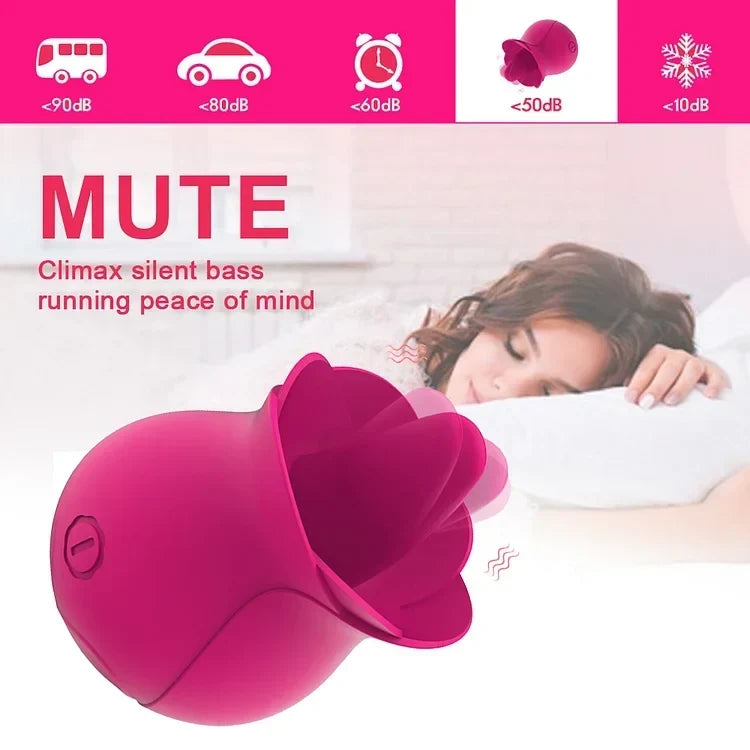 Rose Tongue Licking Clitoris Vibrator Vagina Intimate Nipple Oral  Stimulation For Women