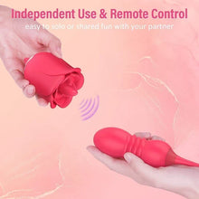 Load image into Gallery viewer, Rose Toy Tongue-licking Vibrator And Remote Control Retractable Jump Egg Set