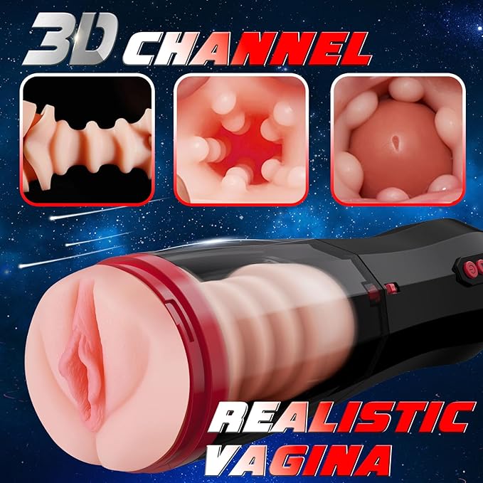4-in-1 Masturbator cup, 10 vibration modes, 5 thrusting modes and a suction mode with voice interaction for a versatile experience