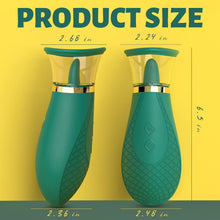 Load image into Gallery viewer, Green clitoral sucking vibrator sex toy, 3 sucking modes, 9 licking modes, nipple and clitoral sucker