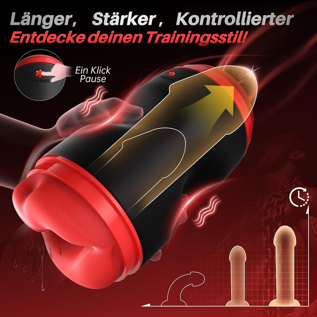 9 modes of male electric masturbator: licking, sucking, vibration, oral sex, transparent pocket-style vagina, couple's sex toy